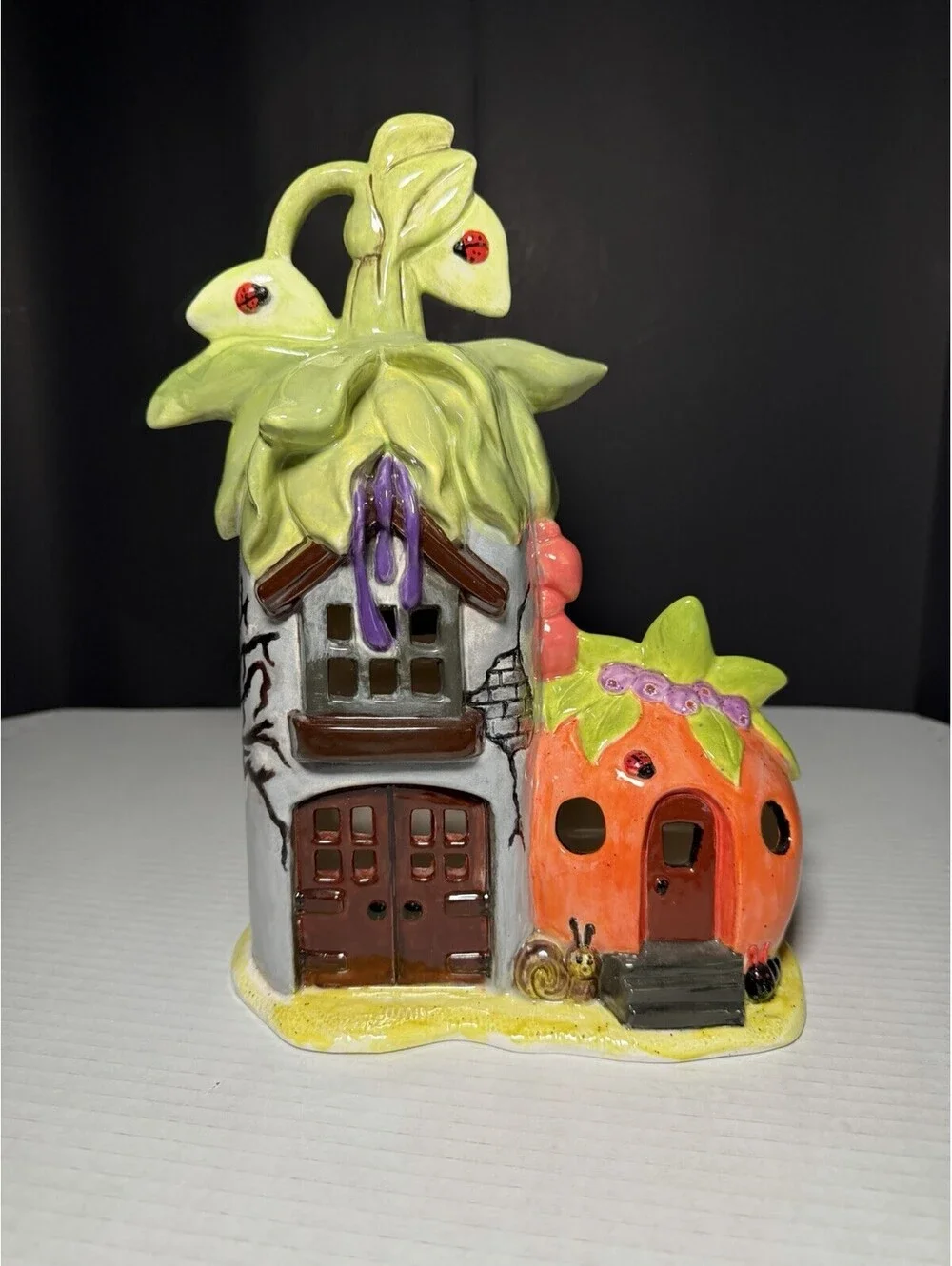 Halloween Haunted House Ceramic Pottery - Ghost Pumpkin Tree Handmade
